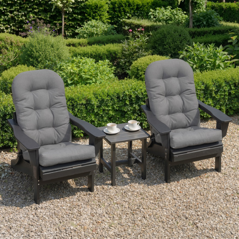 Outdoor 20‘’ in W X 20‘’ in D X 4‘’ in H Adirondack Chair Seat / Back Cushion Set (Set of 2), Gray, 2