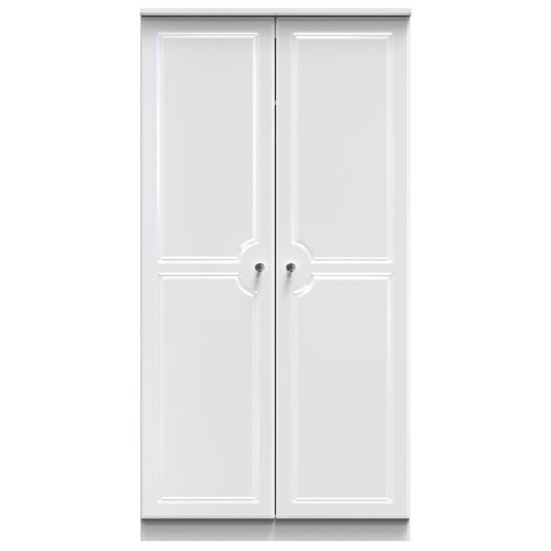 Conover Manufactured Wood Wardrobe, White Gloss/White