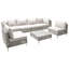 Ensemble de canapé modulaire d'extérieur en osier 7 pièces avec coussins et table basse résistants à l'eau, gris