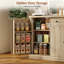 Buffet de style champêtre avec prise électrique intégrée, 1 tiroir et étagères réglables, meuble de rangement à 4 portes-1180205470