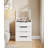 Small Make Up Vanity Set with Flip-Top Mirror, 3 Drawers, Cushioned Tool-1550042170