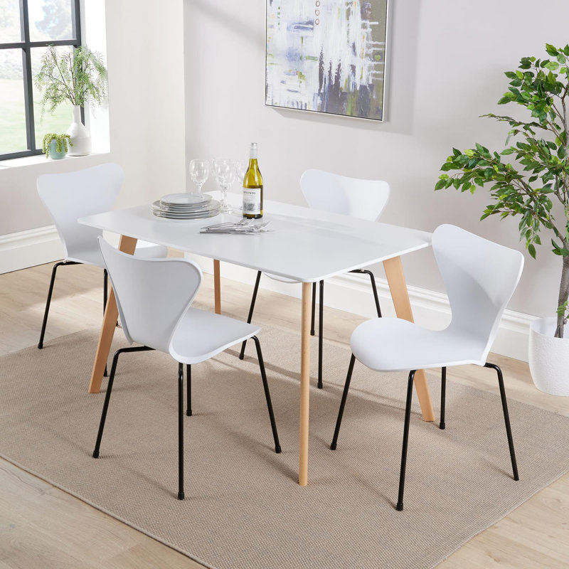 Callianna 4 - Person Dining Set, White