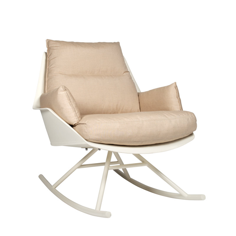 Fauteuil de terrasse avec coussin Anou, Ivoire