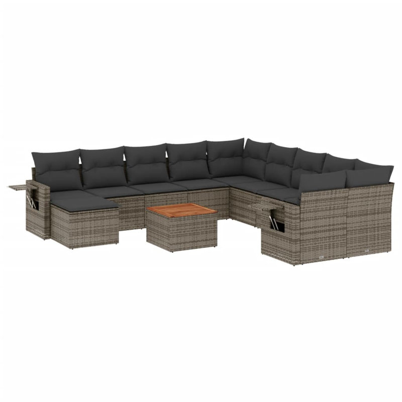 Vidaxl Garden Sofa Set Grey, Dark Grey