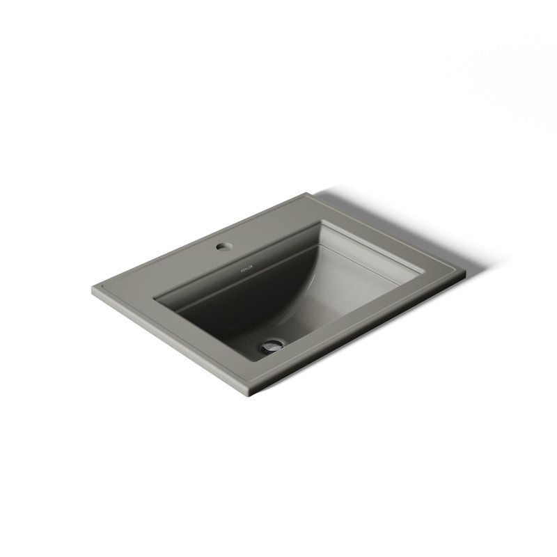 Memoirs® Stately Drop-in Bathroom Sink, Single Hole, Thunder Gray
