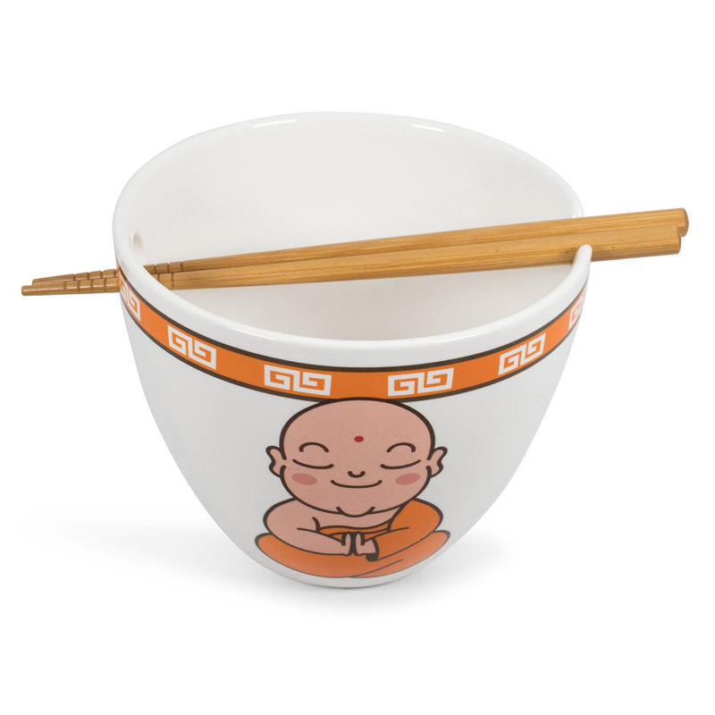 Service de vaisselle de style japonais affamé | Bol et baguettes 16 onces Ramen