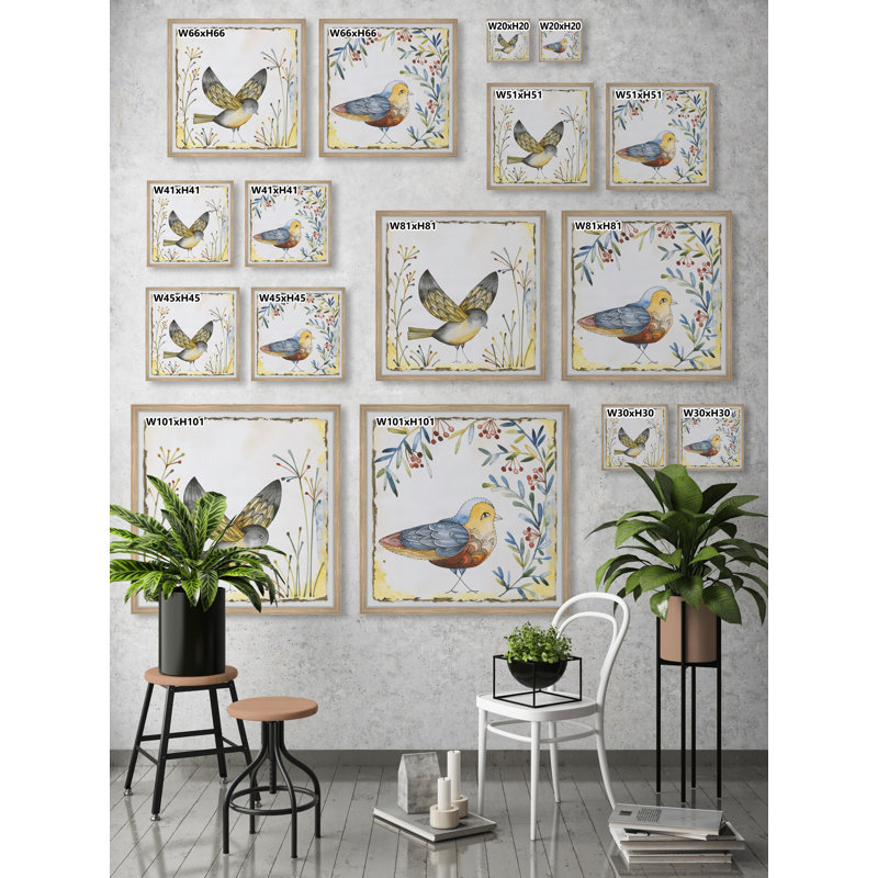 Birds Of Spring by Marmont Hill - 2 Piece Single Picture Frame Painting Set, 81cm H x 162cm W x 3.81cm D