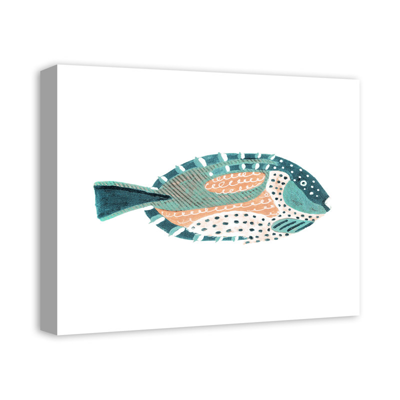 «Patterten Fish» sur impression sur toile, H 16 po x l 20 po x P 1,25 po, Toile tendue