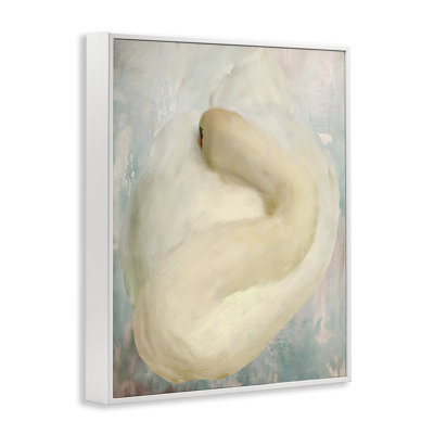 Abstrait cygne enroulé, art de la giclée encadrée, design par Porter Hastings