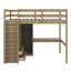  Lit mezzanine double Hriska avec bureau, garde-robe, tablettes et tiroirs-1169881279