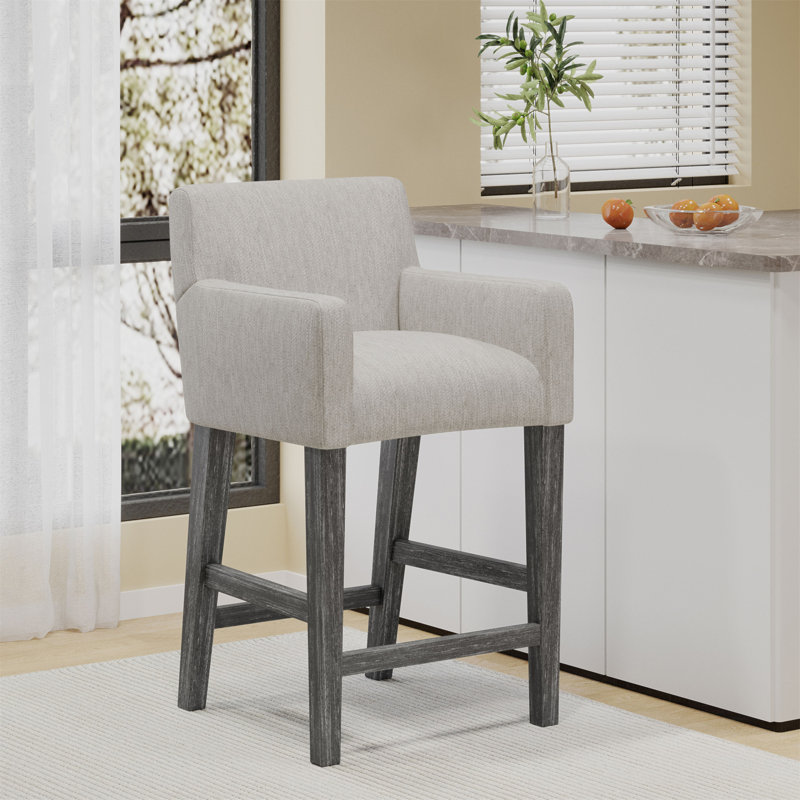 Tabouret de comptoir rembourré de 26 pouces, Tabouret de comptoir (siège d'une hauteur de 26 p, Gris clair, 1