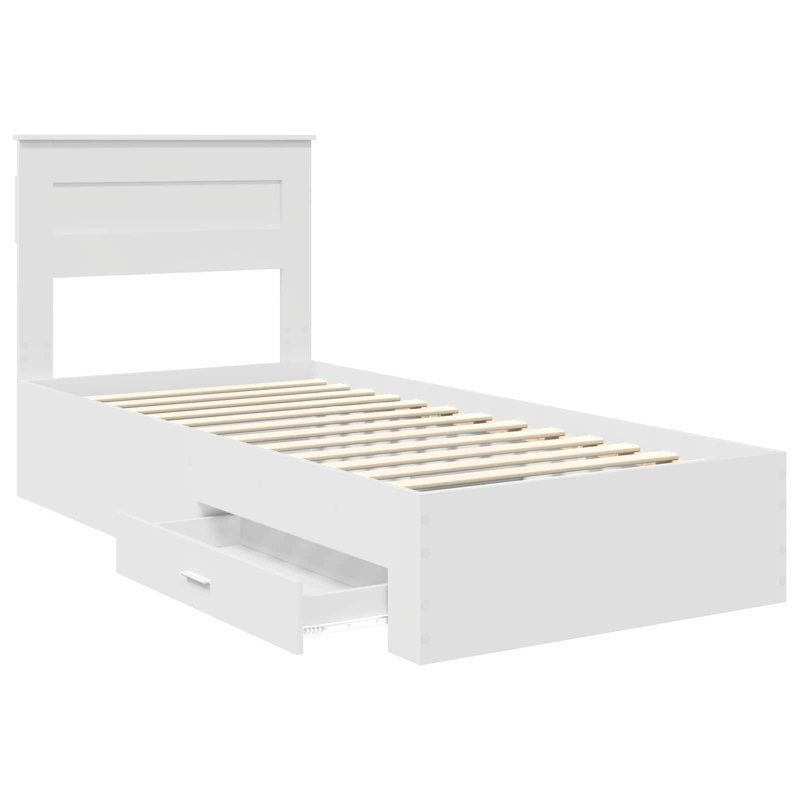 Bed, White/Silver