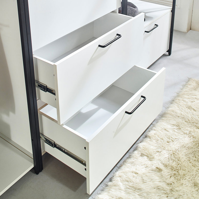 Système de rangement sans rendez-vous - blanc, structure en métal, rangement très profond et panneau E0 pour un meilleur espace de rangement blanc autoportant