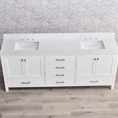 Meuble-lavabo 84 po avec double vasque Cholena