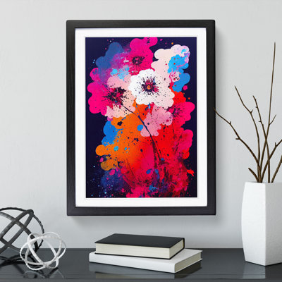 XV1022-3283X Paint Splat Flowers No.2 Abstract - Single Picture Frame Painting