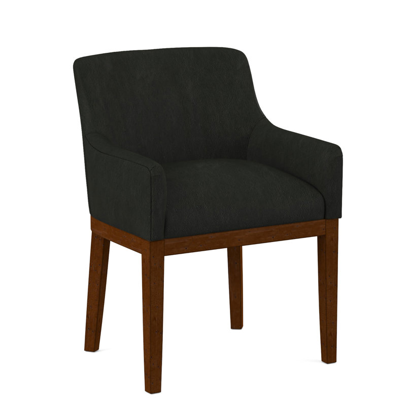 Upholstered Arm Chair, Salvador Asphalt, English Saddle