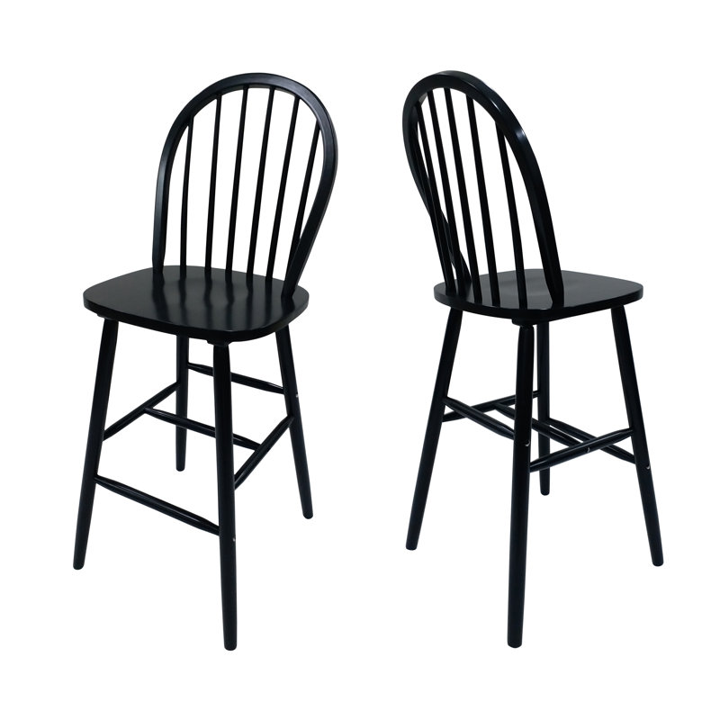 Solid Wood 29" Counter Stool, Black