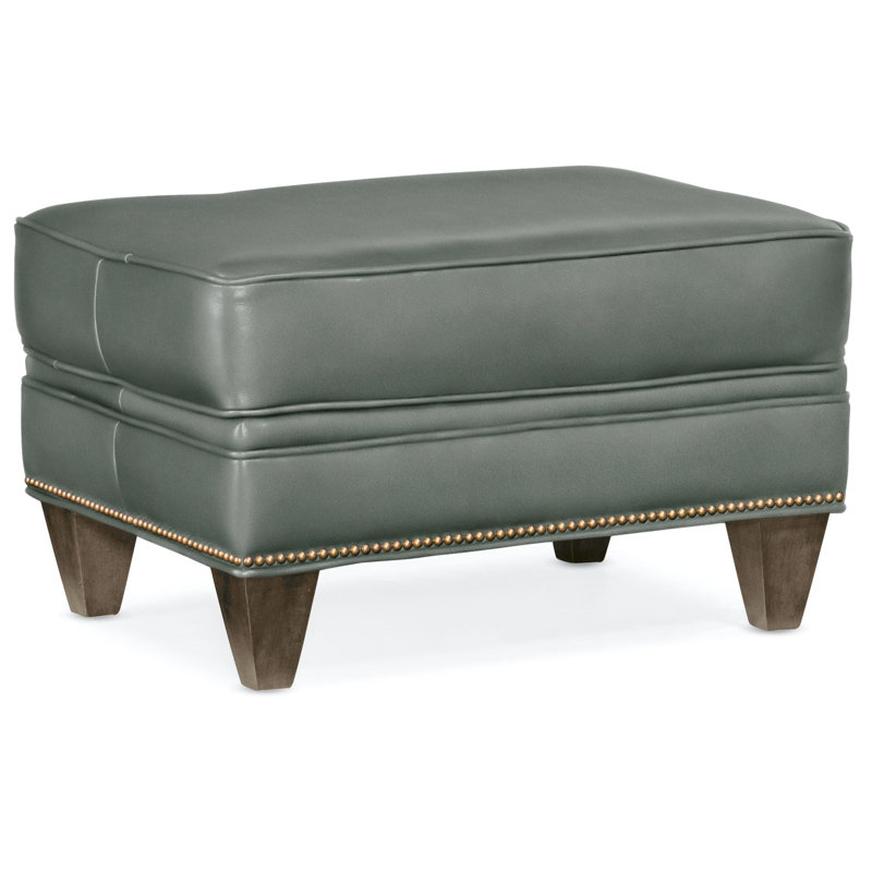 Reddish Ottoman, French Natural, Cobblestone, Aline Light Gray Stonewash Genuine Leather