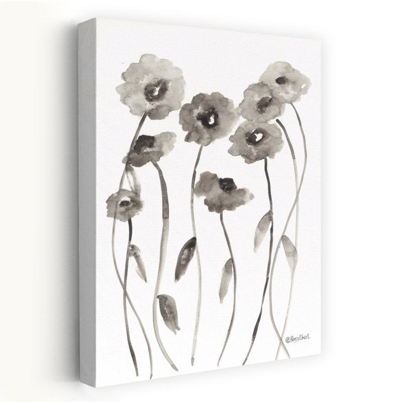 Art contemporain abstrait coquelicots foncés II, H 24 po x l 16 po