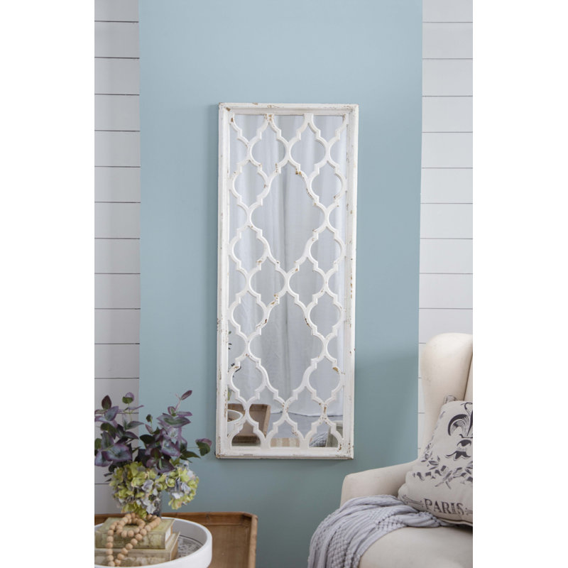 Miroir de plancher blanc vieilli 24 po x 60 po