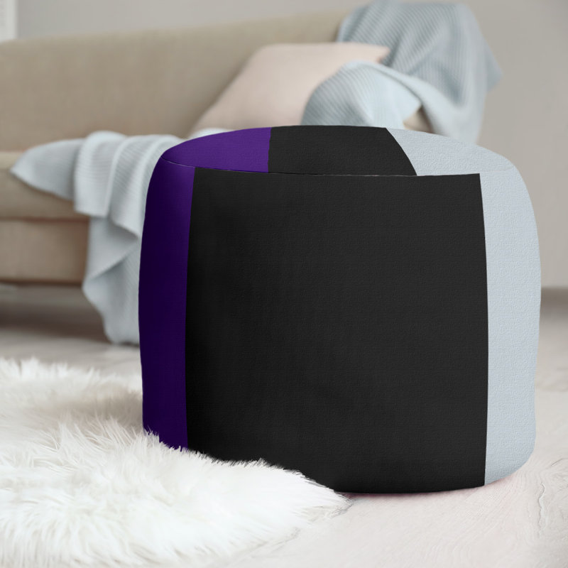 repose-pieds rond 20,5", Mauve / noir / argent