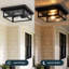 Benton Matte Black W - Bulb LED Outdoor Flush Mount Outdoor Flush Mount