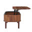 Table basse à plateau relevable de 39,4 po, table basse ovale cannelée avec 3 compartiments cachés, bureau central ovale en bois de style Mid-Century avec rangement, plateau de table relevable pour la maison et le bureau, assemblage facile, noyer