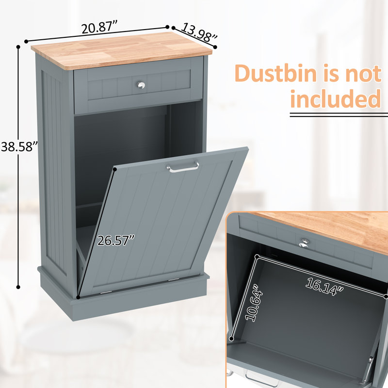 Armoire à ordures inclinable 13 gallons, Bleu
