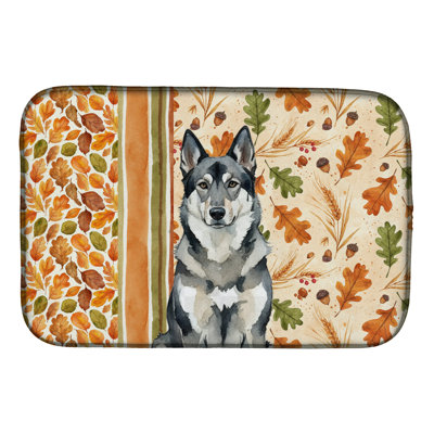 Norwegian Elkhound Heirloom Fall Dish Drying Mat