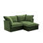 Canapé modulaire en chenille à assise profonde avec repose-pieds convertible, canapé avec housse en L et coussins surdimensionnés pour le salon