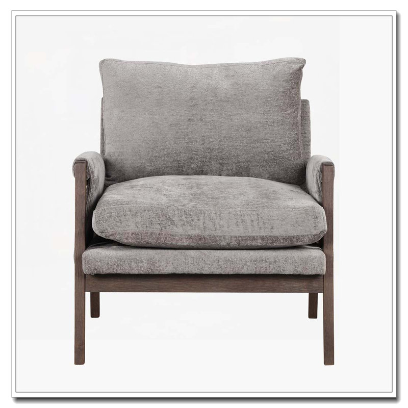 Solid Wood Frame Accent Chair, Gray
