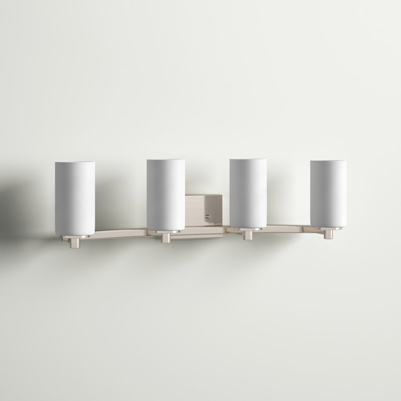 Applique murale / salle de bain quatre lumières Hetterer de Génération Éclairage , Nickel brossé
