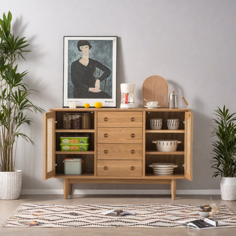 Armoire de rangement moderne et minimaliste, H 33,46 po x l 55,12 po x P 15,75 po