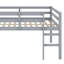 Lit mezzanine double en bois d'hévéa avec échelle-533296643
