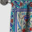Panneau de rideau abstrait, carreaux marocains bleus occultant - Porte marocaine bleue III-282670325