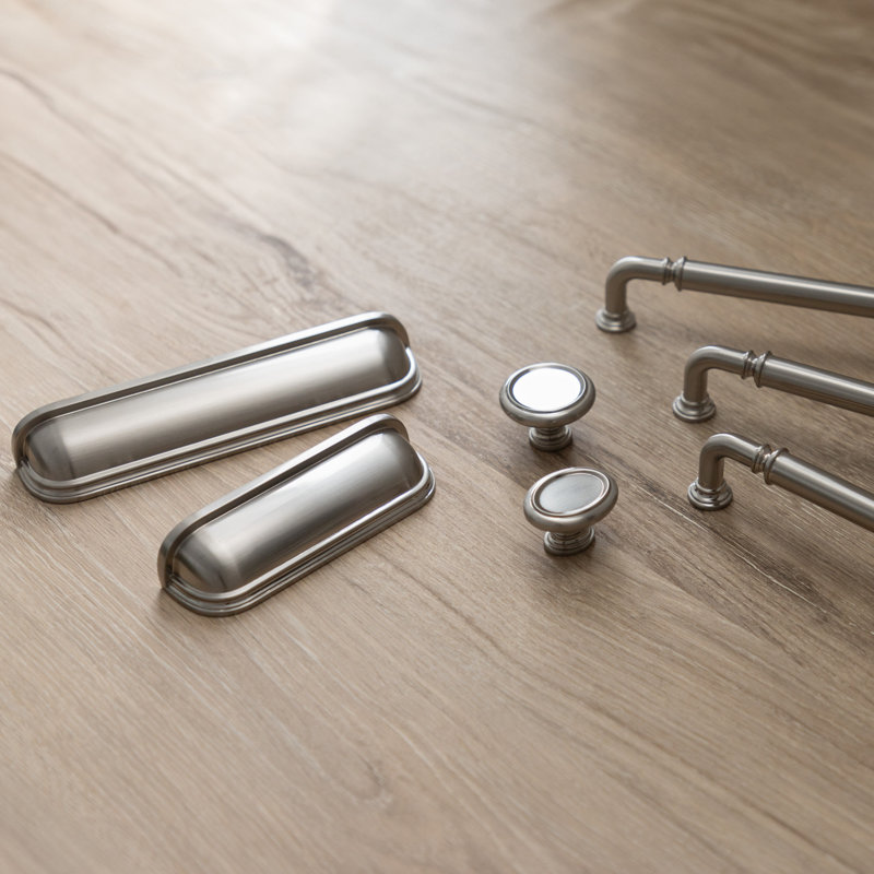 Berkshire Collection Cup Pull - Cabinet Pull - Farmhouse Hardware for Drawers & Cabinets, Satin Nickel, 5-1/16"