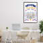 Floral Menorah Happy Hanukkah, giclée encadrée, conception par JJ Design House LLC-1080470636-1080470638