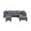 Canapé, chaise et repose-pieds 104,5 po, gris