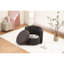 Chaise ergonomique pivotante à 360 degrés en tissu gris foncé avec rangement et siège rembourré-1792138023