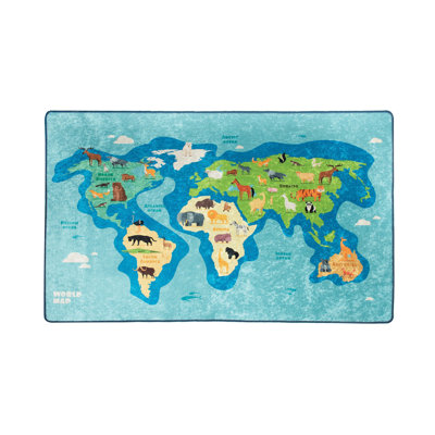 Machine Washable Area Rug, 100% Polyester, 4.6 x 6.2 Feet | Antibacterial, Non-Slip Underside, Pile Height: 0.4 Inches | Durable & Easy Care, Perfect for Living Room, Bedroom, and Dining Areas