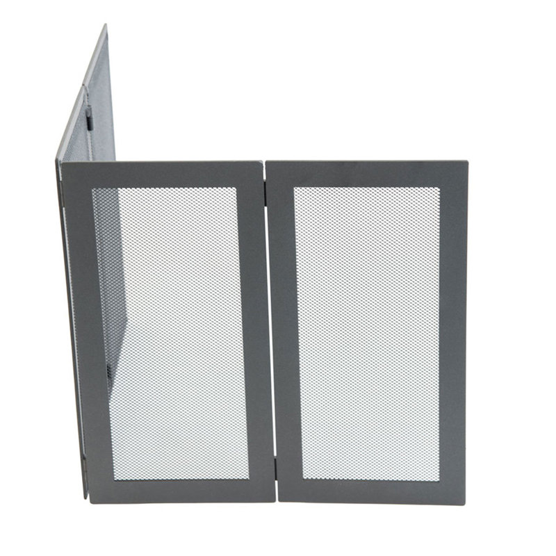 Lucien 5 Panel Iron Fireplace Screen, 50cm H x 100cm x 1cm D