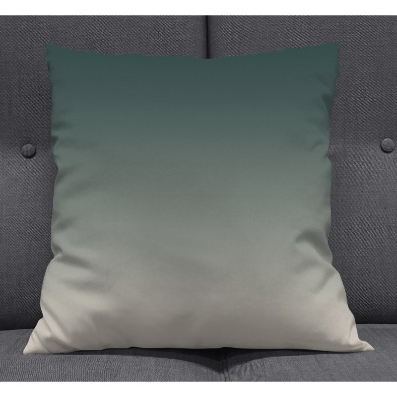 Throw Pillow With Insert, Green/Beige Ombre 3, 20"H x 20"W