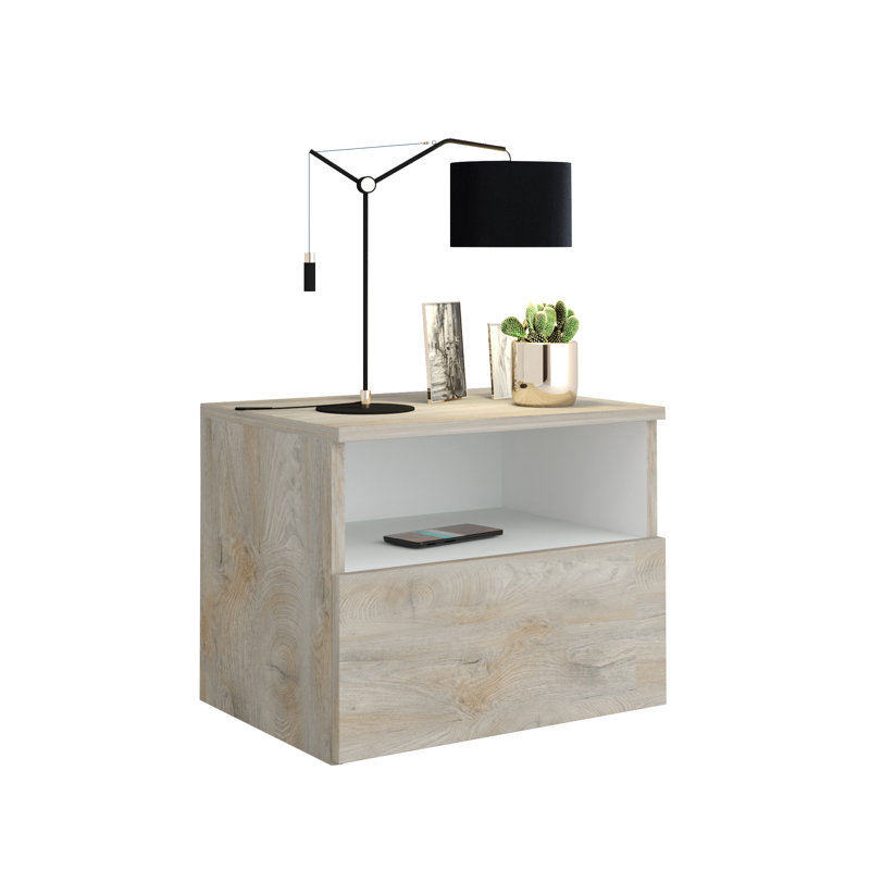 Hailey 49cm W Manufactured Wood Bedside Table