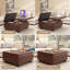 Grand tabouret de rangement carré avec deux portes de rangement, table basse moderne Mid-Century, table centrale-1181281190