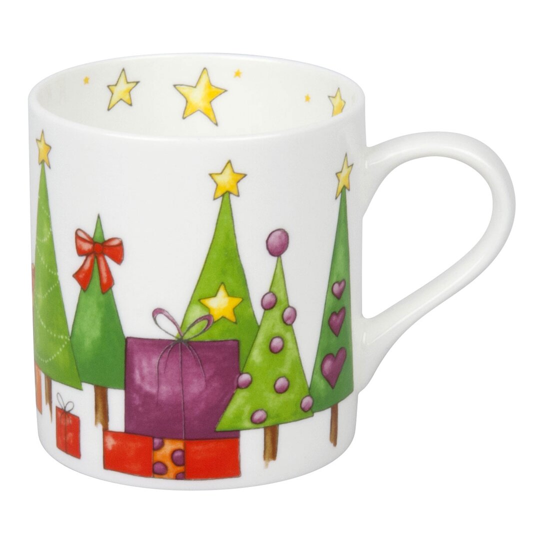 Kaffeebecher Aquarellierter Baum aus Bone China