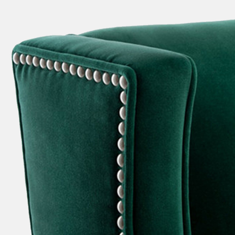 Chaise en bois massif cloutée confortable et tendance, Green