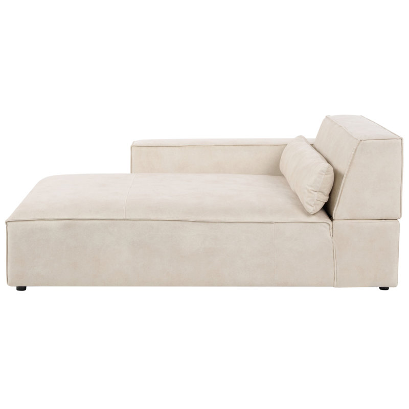Netanya Upholstered Chaise Lounge, Left Hand Facing, Beige Velvet