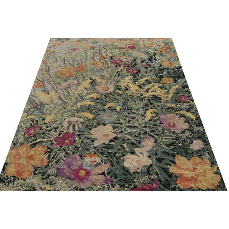 Handmade Silk and Wool Area Rug