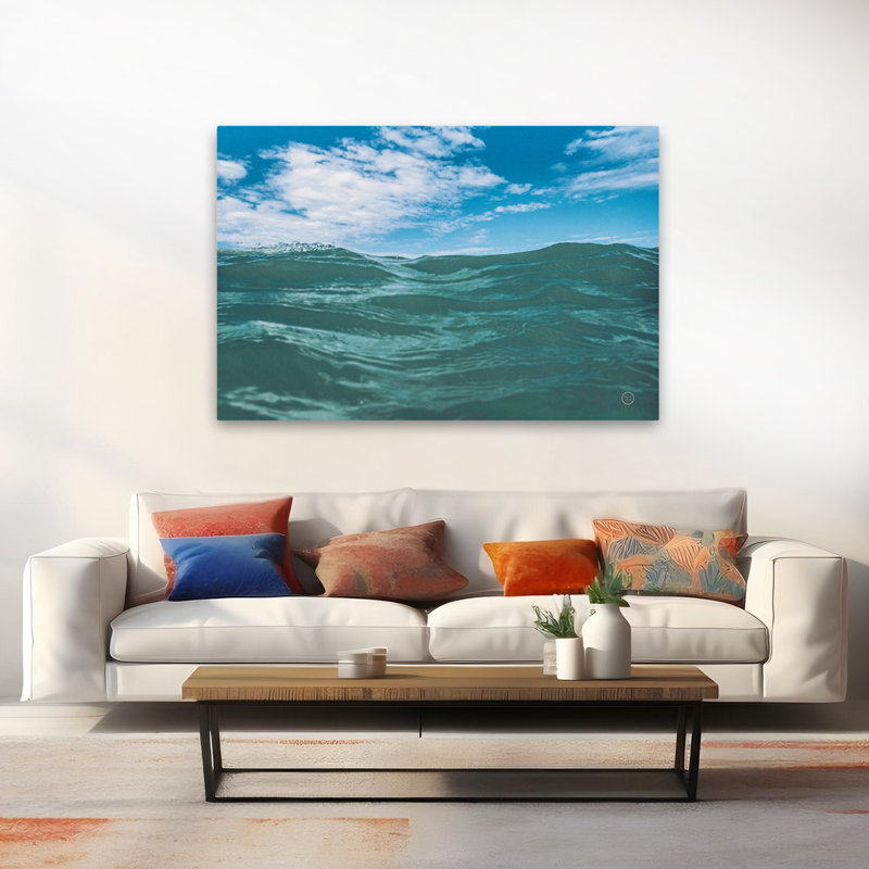 Dominicain Océan II - Nuage bleu / blanc / turquoise, H 60 po x l 40 po