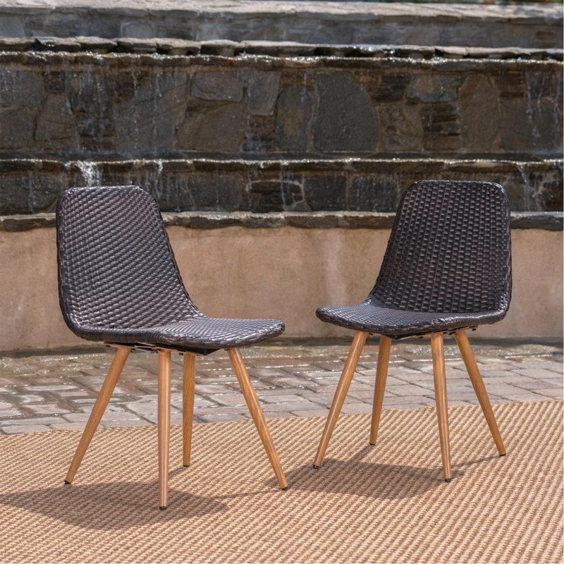 Patio Dining Chair With Heat Tranfer Legs,Set Of 2